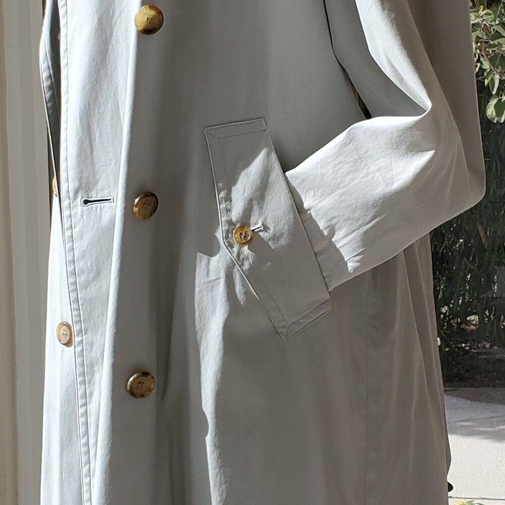 BURBERRY TRENCH COAT X-LONG COTTON BLEND - LIGHT SAGE GREEN - - Picture 13 of 16